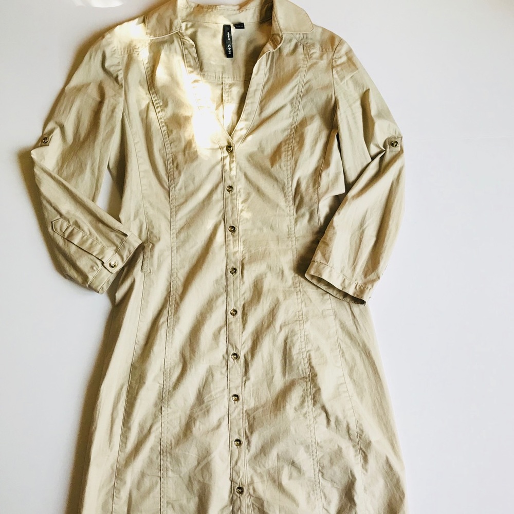 MNG Basics knee length dress v neck *missing belt*